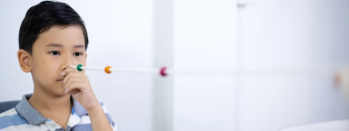 Brock string being used for vision therapy