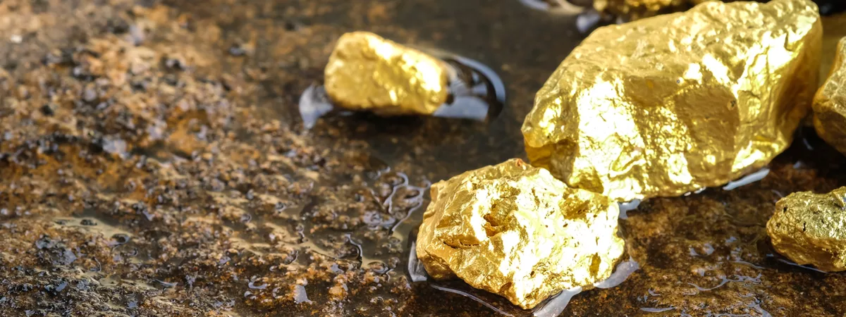 Gold nuggets found in a stream