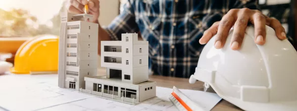 Architect designing a hotel