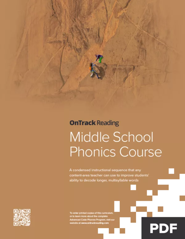 OnTrack Reading Middle School Phonics Course Cover Art