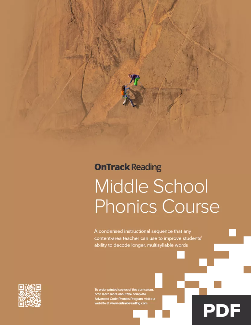 OnTrack Reading Middle School Phonics Course Cover Art